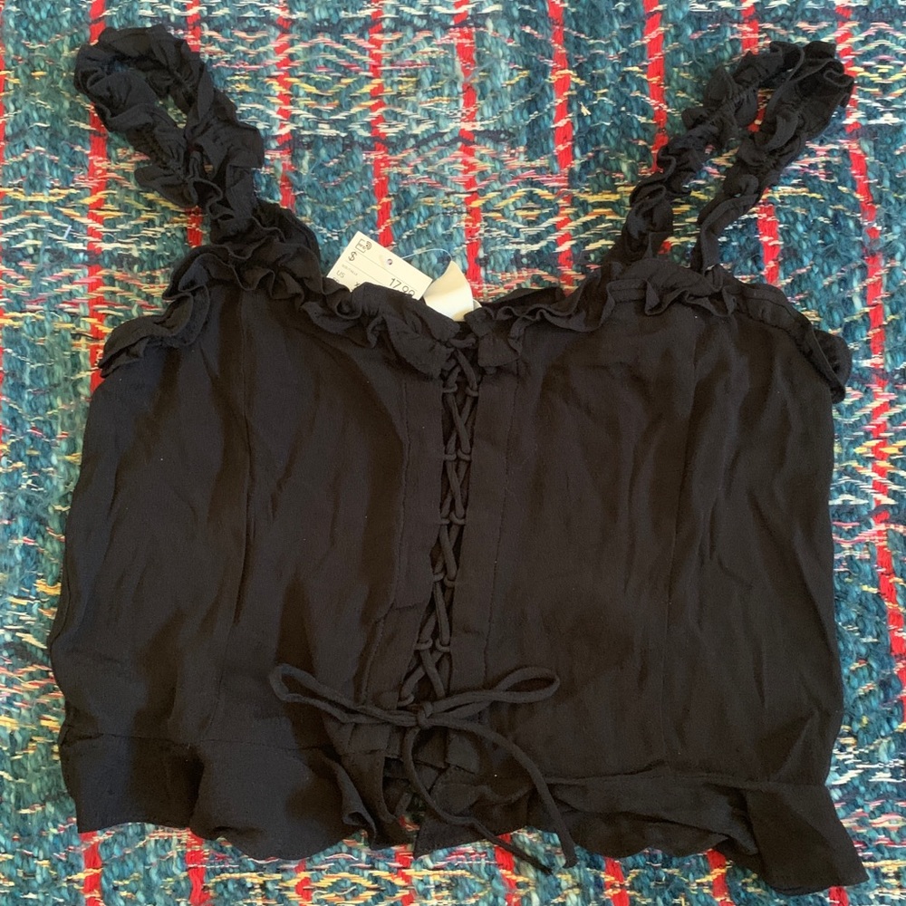H&M Scrunched Black Crop